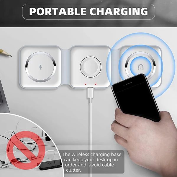 3-in-1 Wireless Charging Pad – iPhone, Watch & AirPods