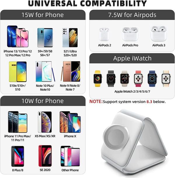 3-in-1 Wireless Charging Pad – iPhone, Watch & AirPods