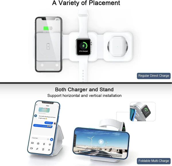 3-in-1 Wireless Charging Pad – iPhone, Watch & AirPods