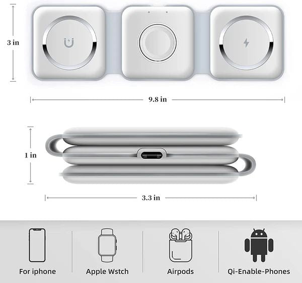 3-in-1 Wireless Charging Pad – iPhone, Watch & AirPods