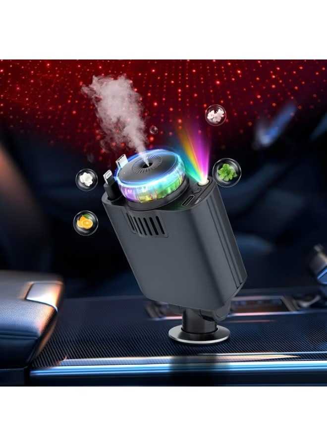 5in1 Starlight Retractable Car Charger with Car Aromatherapy